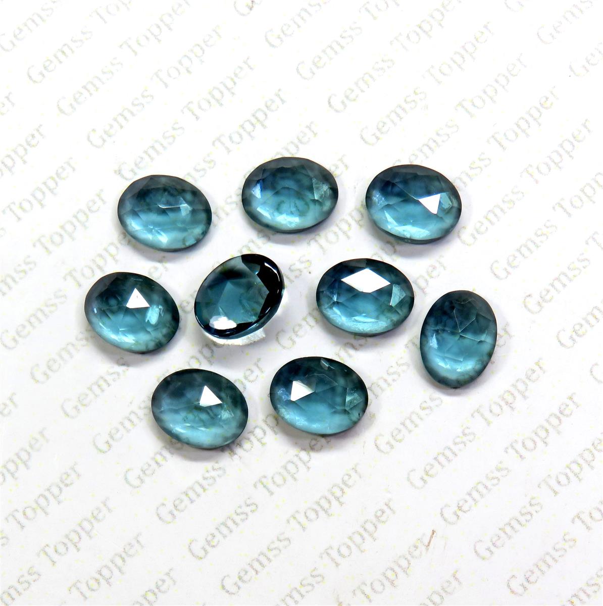 London Blue Topaz 8x10 mm Oval Rose Cut